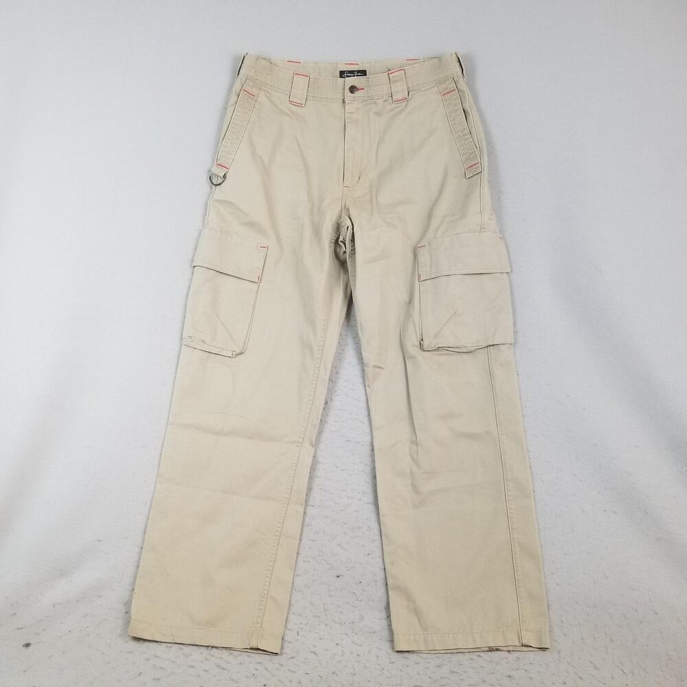 Sean John Cargo Pants Mens 38 Khaki Utility Pockets Twill‎ Cotton Workwear